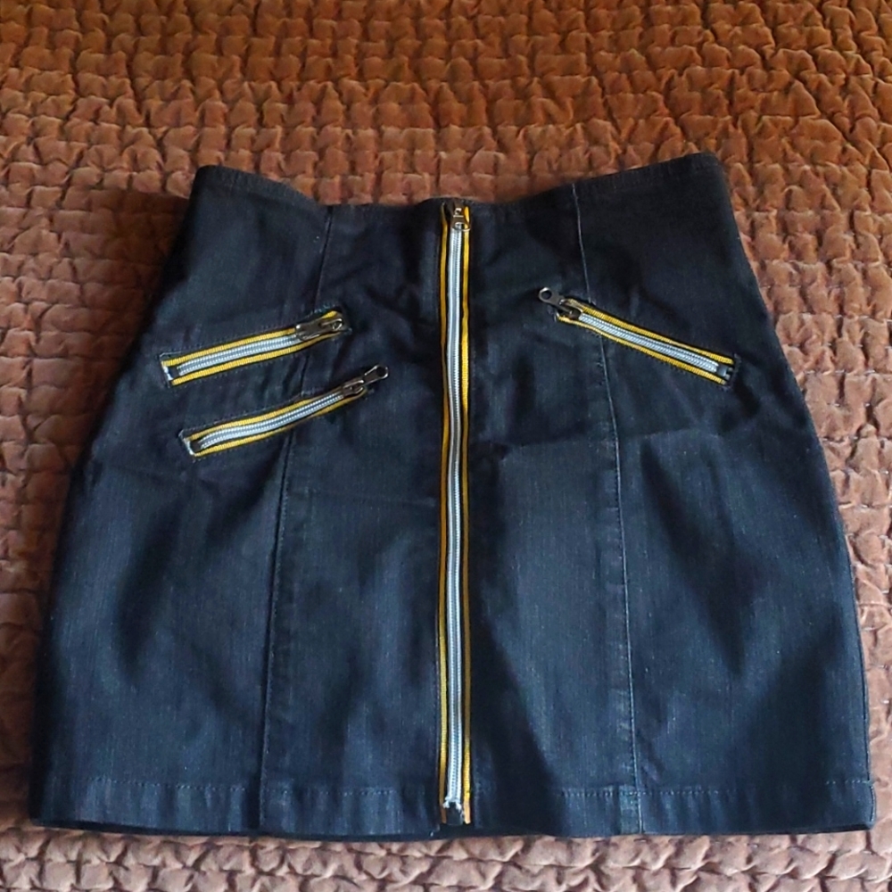 NEW Carmar denim zipped mini skirt, XS, dark blue